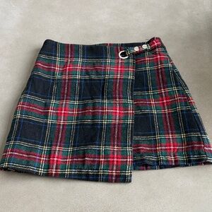 Plaid Mini Skirt - Black, Red, Green
